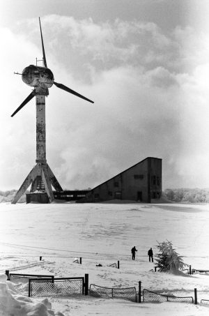 winter frame with wind turbine