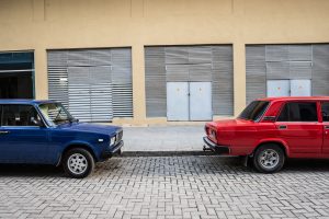 Lada in red & blue