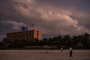 cuban beach at sunset